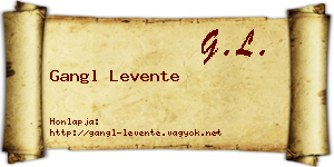 Gangl Levente névjegykártya